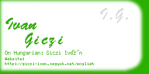 ivan giczi business card